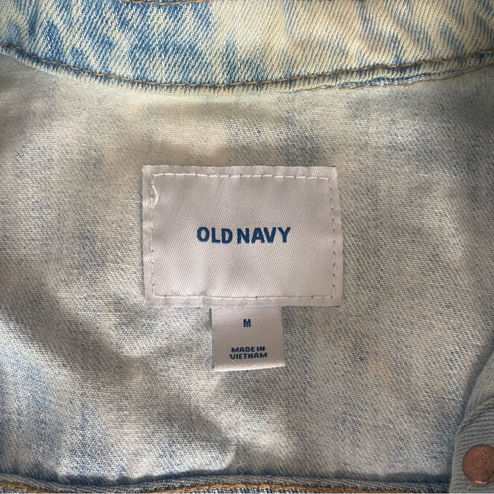 Old Navy tie dye denim jacket light wash size medium - Picture 2 of 5